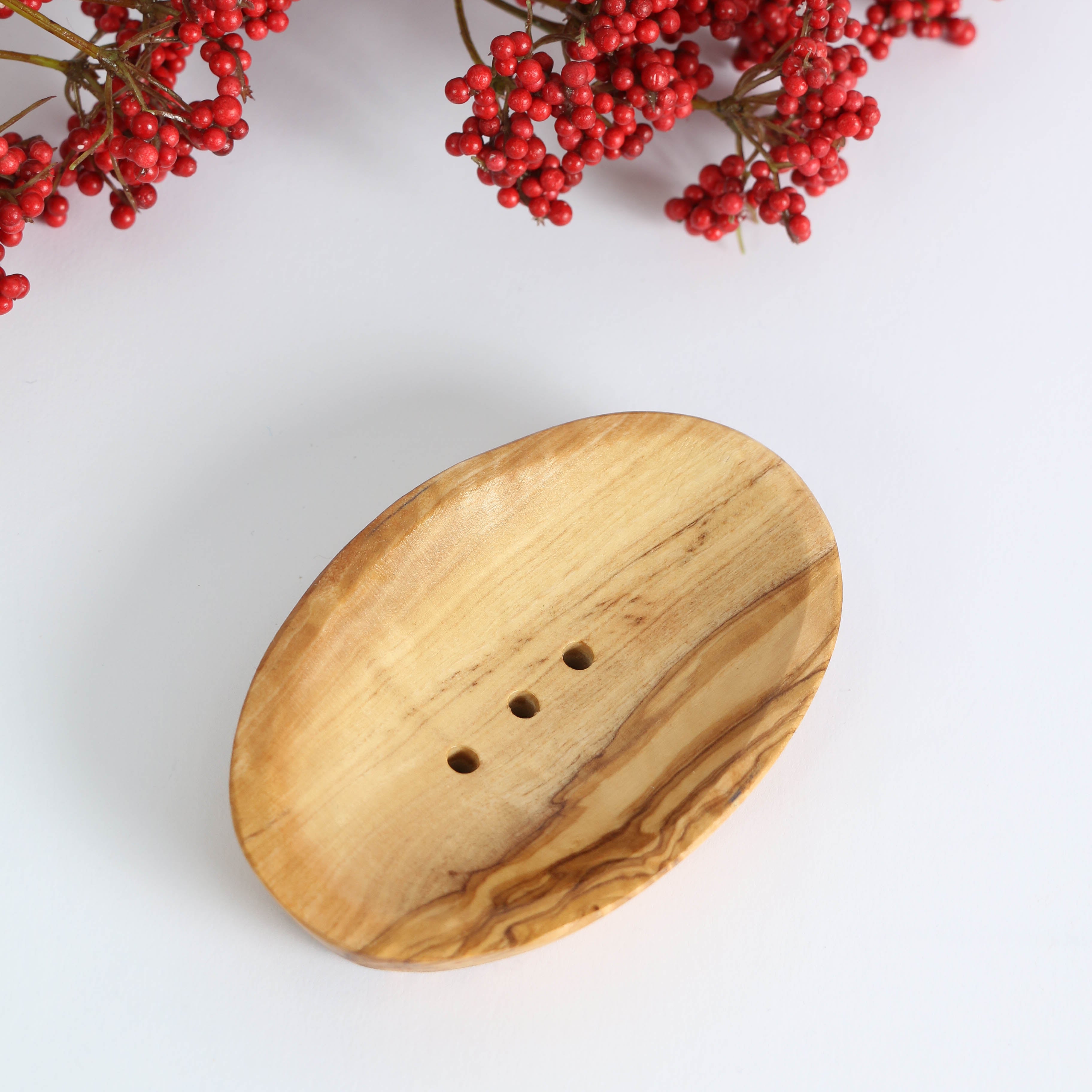 Handmade Olive Wood Soap Dish, Oval