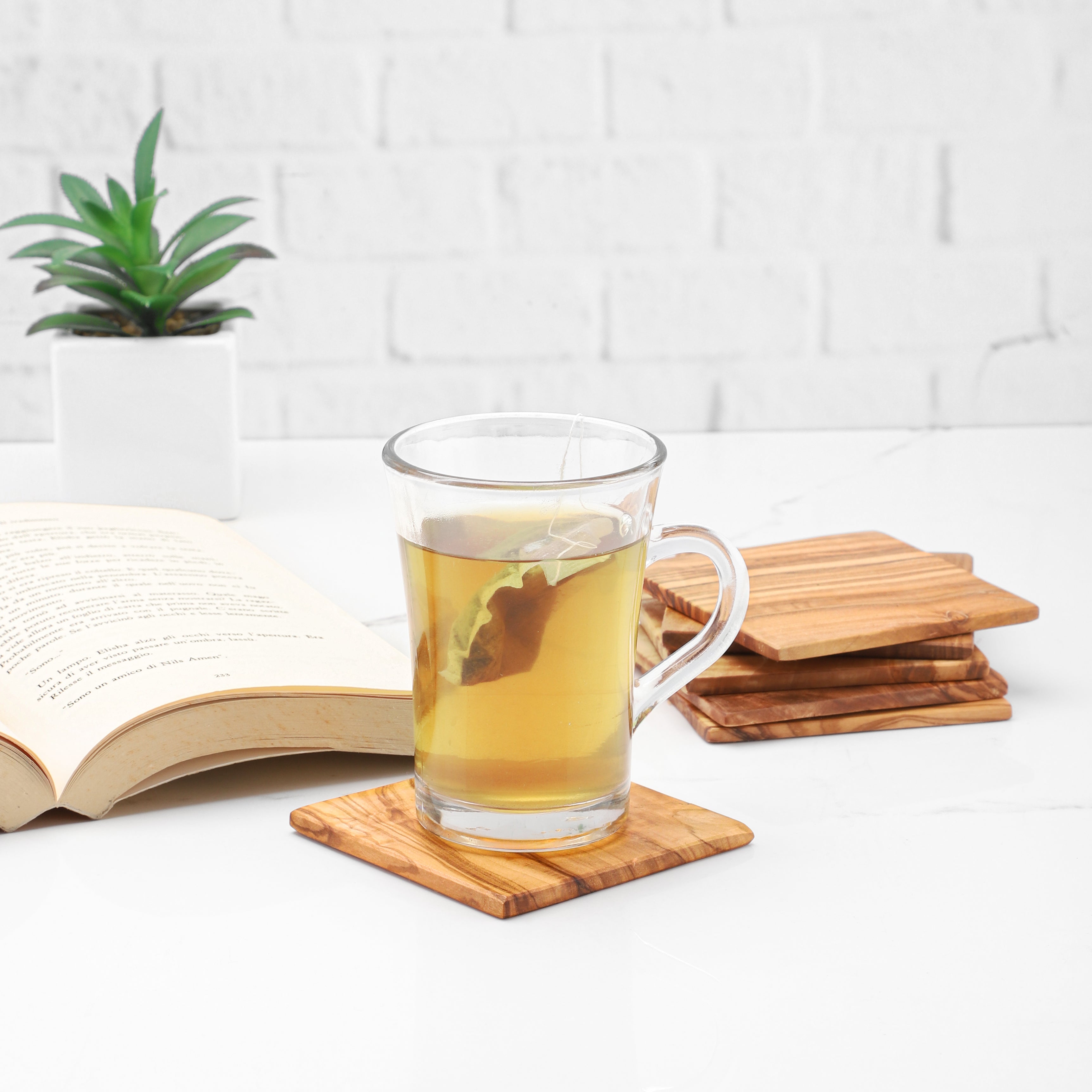 Handcrafted Olive Wood Square Coaster